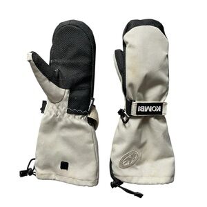 Kombi waterproof  fleece lined long cuff Gray Black kids Mittens Medium M